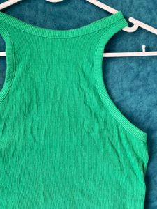 Green Ribbed Tank Top