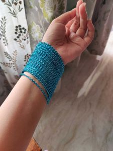 Set Of 24 Shinny Blue Bangles