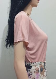 Peach Top & Floral Skirt