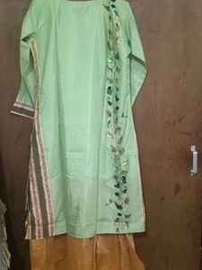 Festival green full length gown