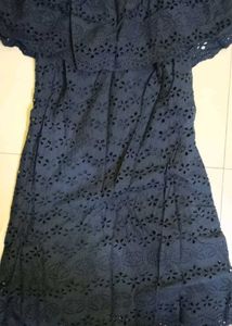 Noun Navy Blue Hakoba Patterned Dress