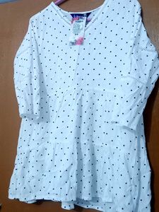 Polka Dot Tiered Tunic Top
