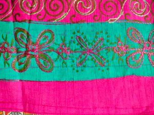 Pink Cotton Kurti Set with Swirl Design