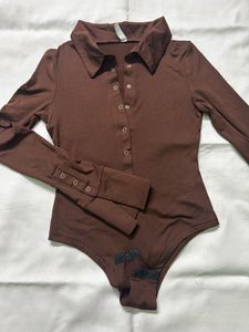 Brown Bodysuit Top