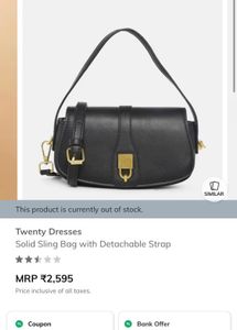 Black Sling Bag With Detachable Straps