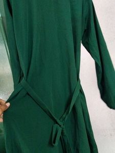 Flipkart One Piece Dress, Comes With Green Belt, Balloon Type Sleeves