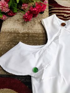 White Cold Shoulder Top