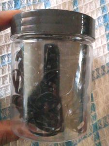 Black &amp;White Clear Elastic Hair Tie Set