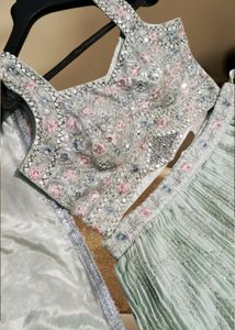 🆕🆕 FULLY STITCHED PASTEL GREEN AESTHETIC LEHENGA