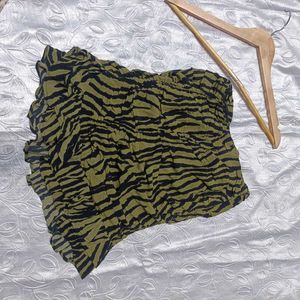 Zara Print Ruched Mini Skirt