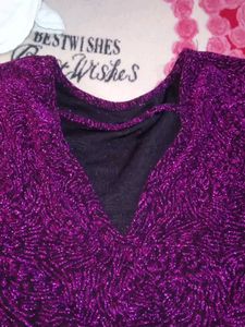 Vibrant Purple Sparkle Knit Top
