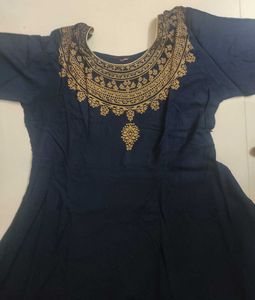 Anarkali Navy Blue Kurta &amp; Dupatta Set