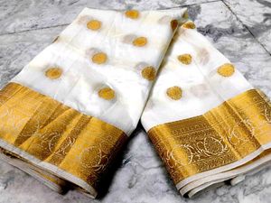 White color Silk saree
