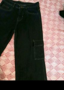 Charcoal Cargo Wide Leg Jeans 🌟
