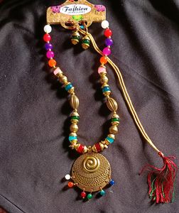 Multi Colour Necklace With Earrings ❤️💙💛
