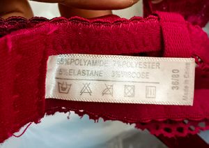 Wine Colour Net Padded Bra And Panty Set