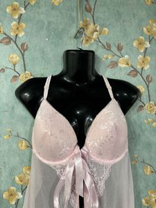 Pink Lace Babydoll Lingerie