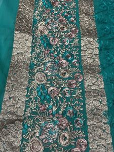 Green Embroidered unstitched Dress Material