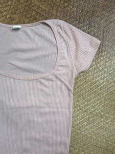 Ribbed Square Neck Top