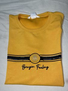 Yellow soft  Graphic T-Shirt