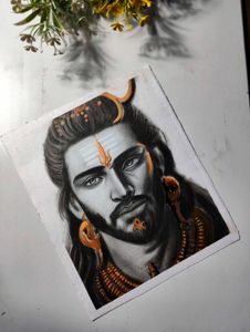 Lord Shiva Charcoal Art