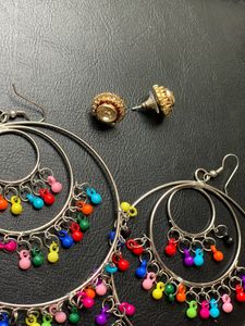 Multi Colour Earrings And Studs