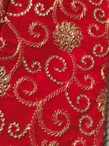 Red &amp; Gold Embroidered Clutch