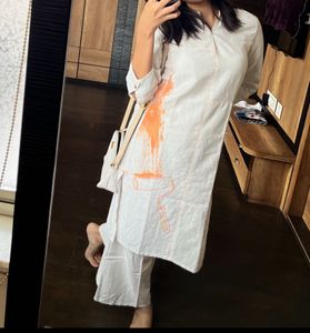 Basic white Kurti with Print