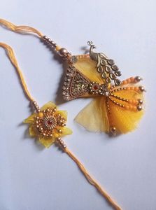 Floral Designer Rakhi for Bhaiya Bhabhi Rakshaband