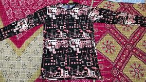 Patterned Long Sleeve Top