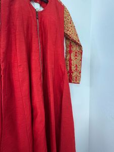 Red Embroidered Kurta Set