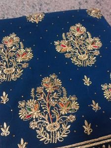 Elegant Blue Embroidered Suit