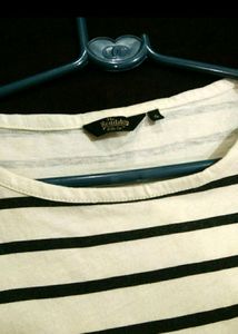 Roadster Pure Cotton Ribbed T Shirt For Women
