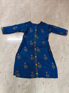 Blue Floral Print Kurti