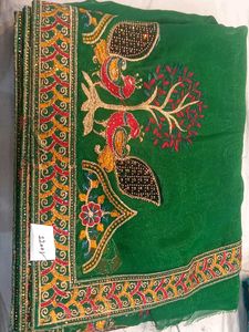 Green Embellished Saree