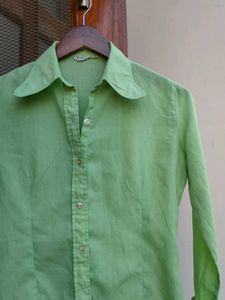 Green Fitted Button Up Shirt
