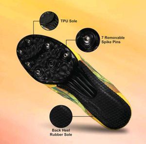 Nivia Zion-1Running Spikes Shoes-Yellow