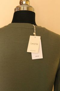 Mango Olive Green Twist Front Dress