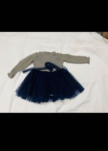 Cute Dress - Gray & Navy