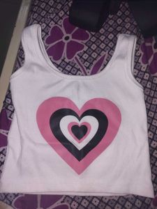 White Heart Graphic Tank Top
