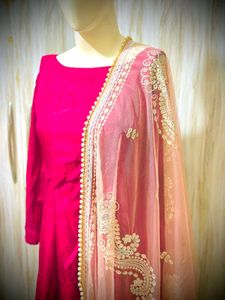 Elegant Pink Cold Shoulder Kurti