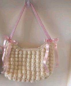 Crochet 🧶 Popcorn Bag ❤️🫶🏻