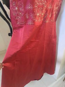 Red Embroidered Kurta