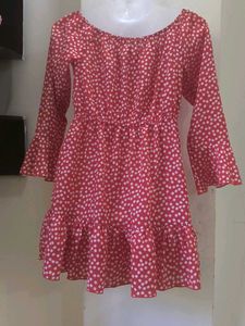 Red Polka Dot A-Line Mini Dress