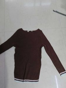 Brown Knit Top