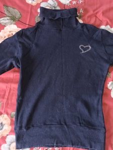 Cute Navy Turtleneck Sweater