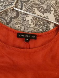 Red Orange Cut-Out Bodycon Dress