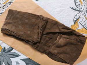 Brown Printed Cotton Suit Set