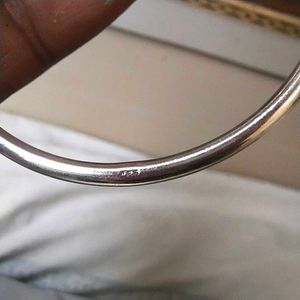 925 Silver Oxidised Pink And White Stone Open Kada