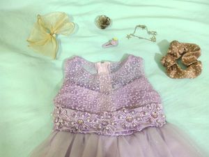Lavender Barbie Dress For Baby